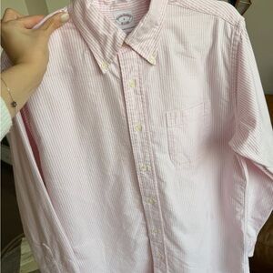 Brooks Brothers Light Pink Striped Button Down Shirt